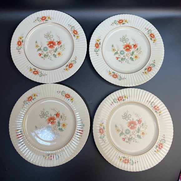 Lenox Temple Blossom Dinner Plates Set of 4 USA Made Fine China Floral 10.5 - Picture 8 of 10